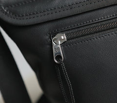 Balenciaga Men's Letter Print Black Calfskin Single Shoulder Crossbody Bag Bags #77712