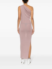 Rick Owens Women's Summer Slant Shoulder Slim Wool Side Slit Sleeveless Solid Color Dresses #81161