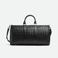Bottega Veneta Intrecciato Men's Solid Color Adjustable Detachable Shoulder Strap Woven Calfskin Travel Bag #77472