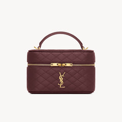 SAINT LAURENT GABY VANITY BAG Ladies Solid Color Detachable Adjustable Shoulder Strap Lambskin Shoulder Handbag Cosmetic Bag #76574