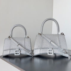 Balenciaga Hourglass Women's Solid Color Full Rhinestone Printed Hourglass Bag Tote Shoulder Crossbody Bags #76123