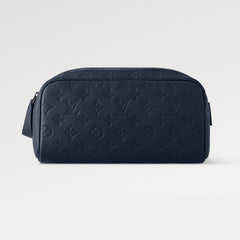 Louis Vuitton DOPP KIT Toiletry Bag Women's Men's Fashion Trend Handbag Luxury Monogram Shadow Embossed Double Zip Wash Bags M14485 Grey M14885 Light Blue M14843 Dark Blue #81236