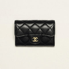 Chanel Women's Fashion Classic Solid-Color Leather Logo Metal Icon Flap Card Holder Bag Bags #79488