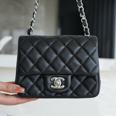 Chanel Women's Classic Solid Color Flap Bag Leather Chain Bag With Silver Buckle Crossbody Bag Handbags Bags A35200-Y01480-94305 #78952