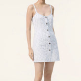 Chanel 26m New Women's Light Blue Quiltered Strapless Dress Classic Quilted Pattern Fresh And Minimalist Dress Lady #197336