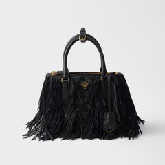 Prada Galleria Women's Solid Colour Metal Engraved Logo Tassel Design Calfskin Shoulder Bag Crossbody Bags Handbag #77979