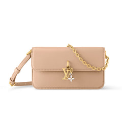 Louis Vuitton WALLET ON CHAIN LV BLOOM Women's Solid Color Metal Chain Shoulder Strap Cowhide Leather Handbag Single Shoulder Crossbody Bag Bags #77333