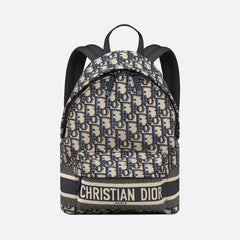 Dior Travel Men's And Women's Fashion Classic Logo Print Color Blocked Dual Zip Backpack Bag Bags M6108SDGI_M928 #79452