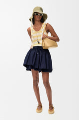 Loewe Spring/summer 2026 Women's Collection Paula's Ibiza Cotton-blend Striped Knit Tank Top Yellow And White Striped Knit Vest Lady #84222A