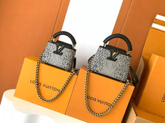 Louis Vuitton Women's Fashion Classic Crocodile Patterned Handbag With Hand Embedded Diamond Logo Letter Badge Dual-strap Tote Crossbody Bag Shoulder Black Bag Bags #79297