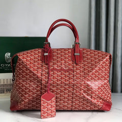 GOYARD Men's And Women's Old Flower Full Print Canvas Collocation Cowhide Shoulder Cross Handbag Travel Bag Bags #75471