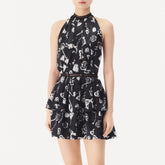 Chanel Women's Classic Summer Fashion Casual Printed Tie-waist Sleeveless Dress #78295