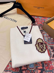 Louis Vuitton Women's Spring and Autumn Solid Color Embroidery Logo Decoration Fine Sister Sheep Wool Sleeveless Vest #74824