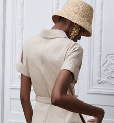 Dior M¨¦daillon Belted Shirtdress Beige Cotton And Silk Gabardine Stylish And Elegant Fitted Dress With A Lapel Collar And Belt Lady #84429A