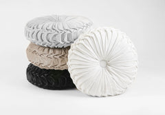 Round Pleated Soft Velvet Throw Pillow