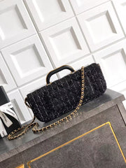 Chanel Tweed Handle Flap Bags Tote Bag Fashionable And Versatile Evening Clutch Luxurious Women's Handbag #82445A