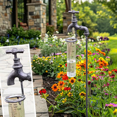 Vintage-Inspired Yard Stake Rain Gauge, Set of Two
