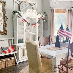 American Flag Fringe Throw Pillow