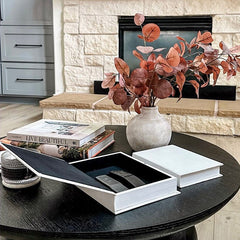 Linen Storage Book Boxes, Set of Two