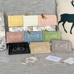 Dior Lady Dior Cosmos Zipped Card Holder Women's Fashion Temperament Logo Solid Colour Metal Decoration Card Case Card Holder Bag Bags S0965ONMJ #81143