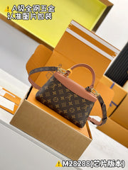 Louis Vuitton LV Women's Madeleine BB Brown Monogram Leather Mix Tote Shoulder Crossbody Bag �Fashionable Retro Mini Bag Bags M27511 #82887A