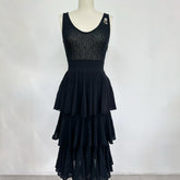 Chanel Women's Spring/Summer Cotton Crew Neck Sleeveless Tank Knit Tiered Dress Dresses Ngvp #2332
