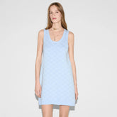 Gucci Women's Spring/Summer Solid Color Jacquard Print Round Neck Short Sleeveless Dress #77162