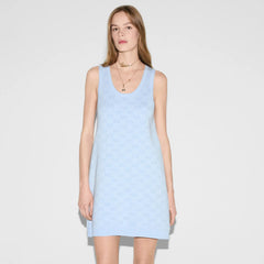 Gucci Women's Spring/Summer Solid Color Jacquard Print Round Neck Short Sleeveless Dress #77162