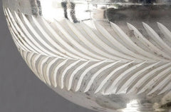 Mercury Glass Wreath Etched Compote