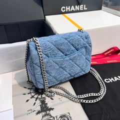 Chanel Women's Classic Chain Blue Gradient Denim Flap Shoulder Crossbody Bag Bags #76193