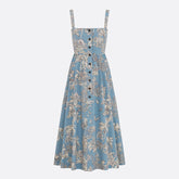 Dior Dioriviera Mid-length Flared Dress Women's Spring Summer Vacation Fashion Casual Temperament Elegant Vest Button Dresses Ngvp #1886