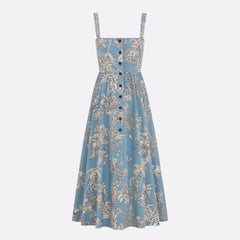 Dior Dioriviera Mid-length Flared Dress Women's Spring Summer Vacation Fashion Casual Temperament Elegant Vest Button Dresses Ngvp #1886