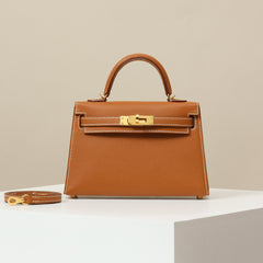 Hermes Women's Fashion Classic Mini Kelly Gold Buckle Cowhide Shoulder Bag Handbag Tote Bag Crossbody Bag Bags H071302CC37 Handcrafted Leather Bag From The Original Factory's Premium Custom Collection #78359