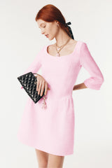 Chanel Women's Spring/fall Solid-color Tweed Sleeveless Dress Stylish Elegant And Refined U-neck Short-length Waist-defining Dresses #81974A