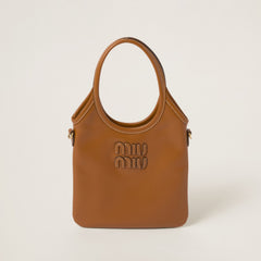 MiuMiu IVY Women's Solid Colour Embroidered Letter Print Canvas and Leather Handbag Tote Bag Bags #76817
