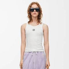 Loewe Women's Summer Solid Color Embroidered Logo Sleeveless Camisole Tank Top Vest #75548