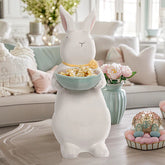 21 Inch White Easter Standing Bunny Candy Bowl