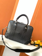 GOYARD Ambassade Men's and Women's Solid Color Letter Print Zipper Closure Cowhide Leather Handbag Briefcase Bag Bags #77228