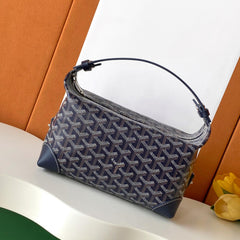 GOYARD Men's and Women's Solid Color Printed Zipper Leather Handbag Storage Bag Bags #77775