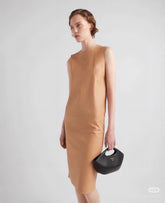 Prada Women's Fashion Luxury Spring And Summer Round Neck Leather Sleeveless Vest Dress Lambskin Comfortable Trend Temperament Dresses #71957