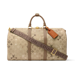 Louis Vuitton Lv Men's Keepall 50 Travel Bag Canvas Monogram Tote/shoulder Bag Sand Bags M29159 #84177A