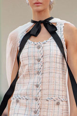 Chanel Women's Summer High-Street Plaid Single-Breasted Multi-Color Halter Sleeveless Dress Dresses Ngvp #2566