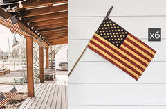 Tea Stained American Flags Set of 6