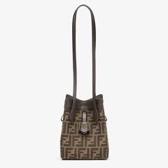 Fendi Origami Medium Handbag Brown FF Jacquard Fabric Handbag Women's Luxury Trend Clutch Temperament Fashion Bag Bags 8BS083AFPMF1GL7 #81635