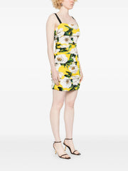 Dolce&Gabbana Women's Summer Floral Print Sleeveless Silk Stretch Satin Mini Dresses Ngvp #1764