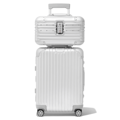 Rimowa Aluminum Travel Vanity Case in Silver Fashionable Leisure Bags with Square Logo Print Adjustable Shoulder Strap Crossbody Bag Handbag Jewelry Storage Box Bags #82955A