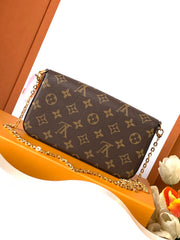 Pochette Félicie Louis Vuitton Women's Pochette Accessoires Handbag Logo Full Printed Solid Color Cowhide Casual Shoulder Bag Bags #75759