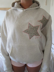 Leopard Hoodie in Heather Grey