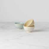 French Perle Groove? 3pc Mini Bowl Set