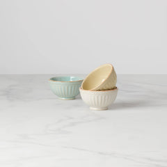 French Perle Groove? 3pc Mini Bowl Set